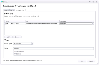 Registry value