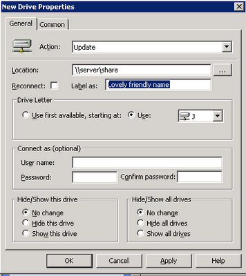 Mapping drives in AppSense Environment Manager