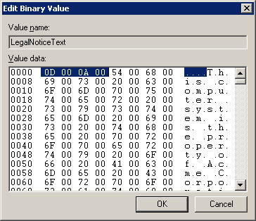 Edit binary value