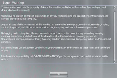 Warning Logon