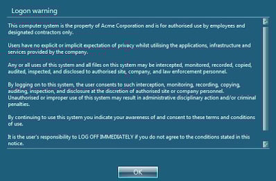 Logon warning 2