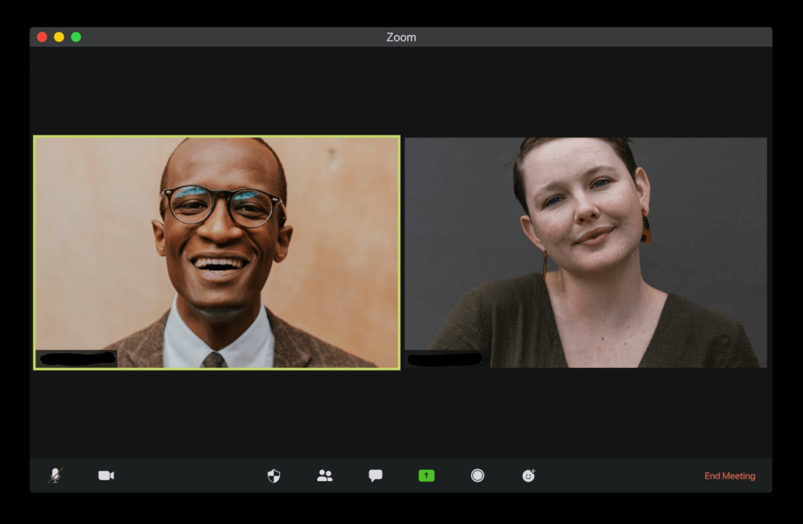 Every office department's favourite thing about never going to the office again - a man and a woman chatting over video conferencing software