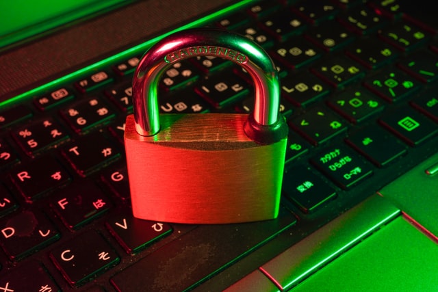 HTG webinar - The top security issues we see today and how to fix them - image shows a padlock on a laptop